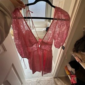 For love and lemons pink lace dress only worn once
